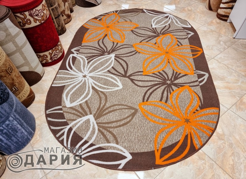 Мокетен килим ERIKA 8013 beige/orange елипса